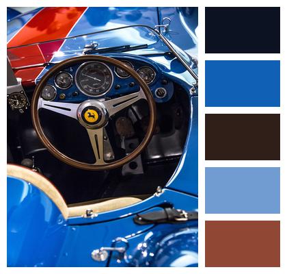 Steering Wheel Ferrari Blue Image